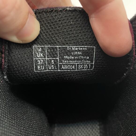 Dr Martens Luana Dark Cherry Red Leather Lace-Up Combat Boots Womens 6 AW004 - Picture 5 of 7